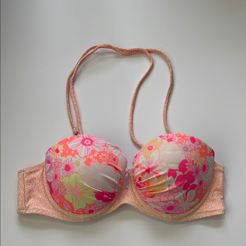 Victoria’s Secret Floral Bandeau Halter Bikini Top 36B